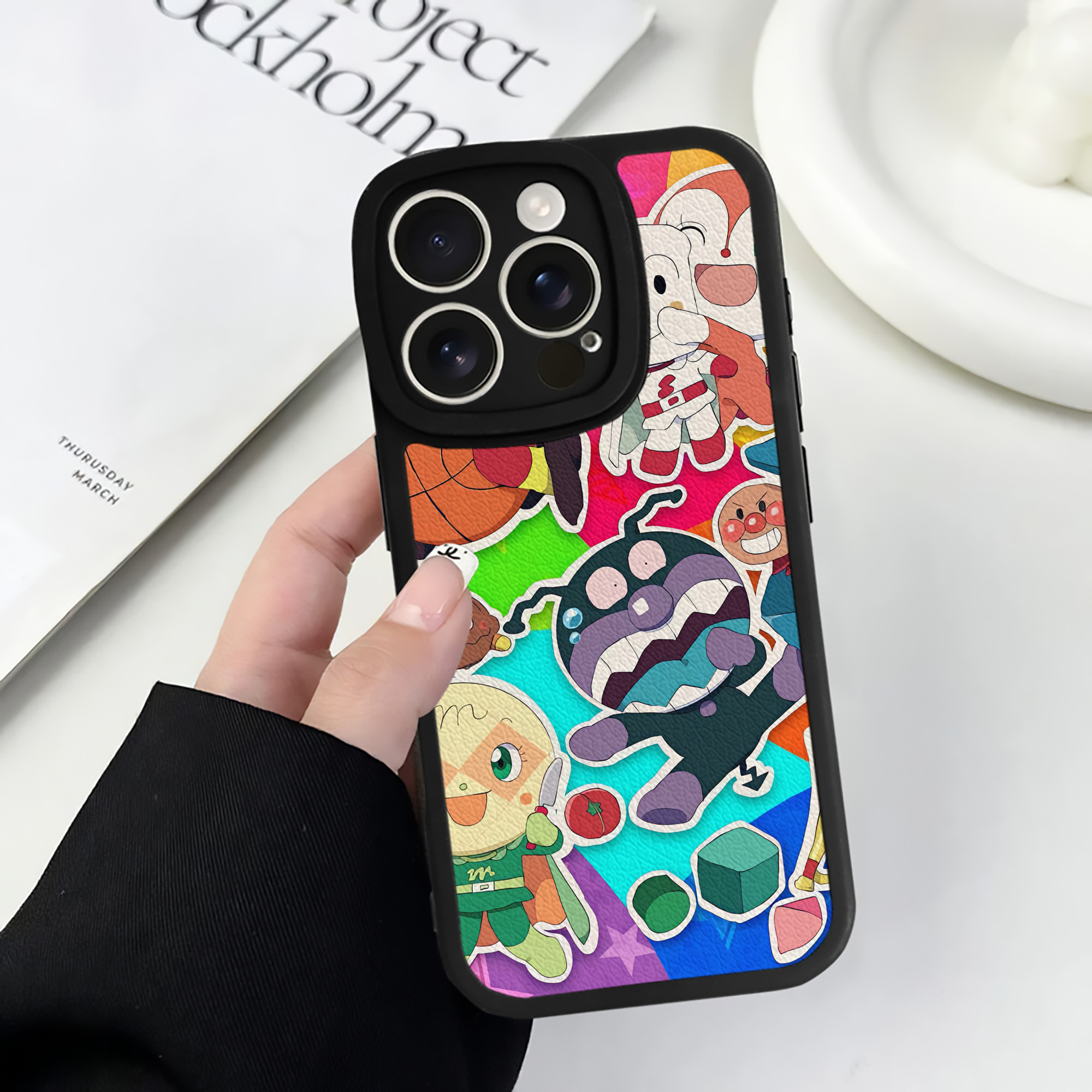 （画像用） アンパンマン Anpanman 【iPhone 16シリーズ対応】シリコンスマホケース（レザー調） 材質：シリコン